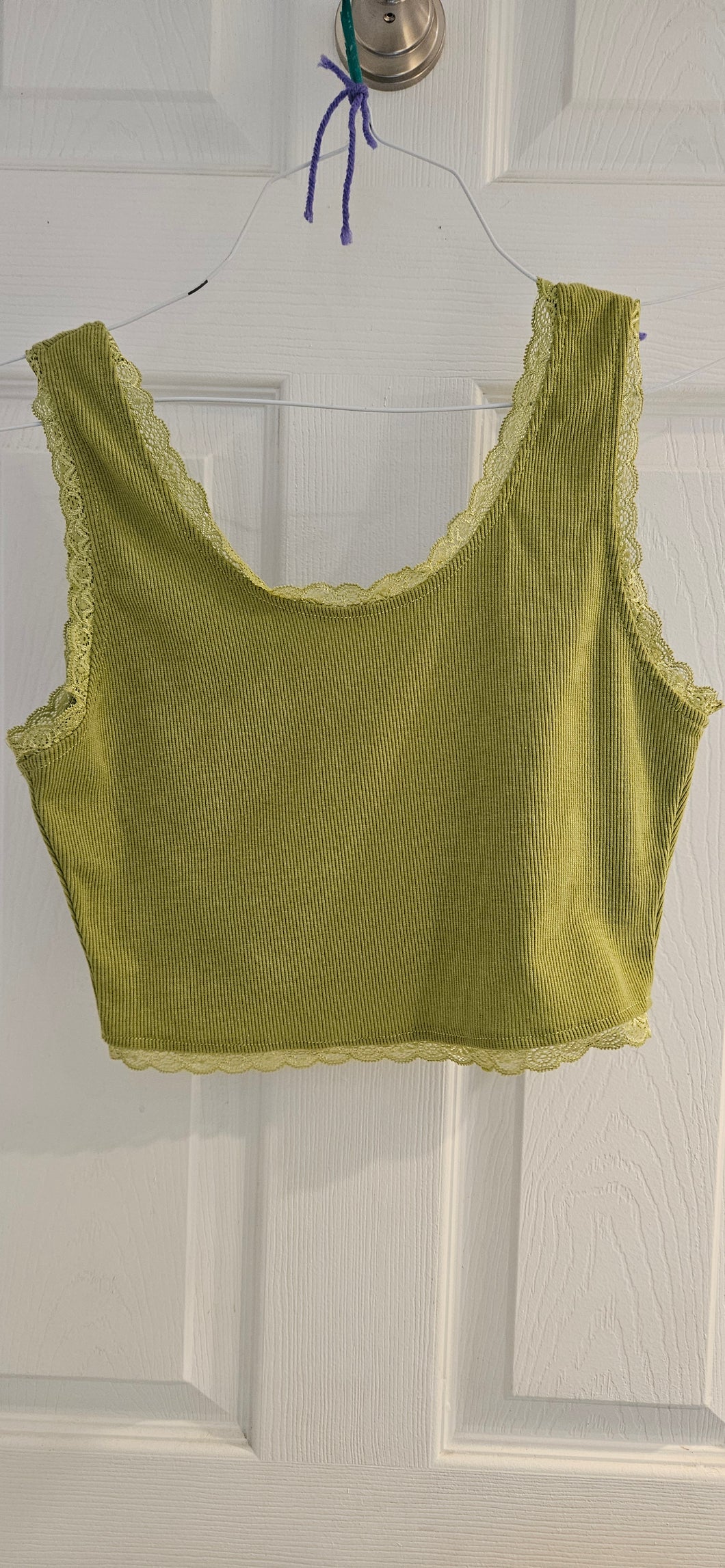 SHEIN Tank Top** Lime color with lace - size 1 – scvkidsonline